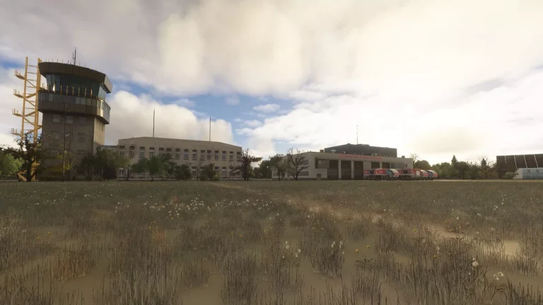 EPKK Krakow airport old control tower and airport buildings in Microsoft Flight Simulator 2024